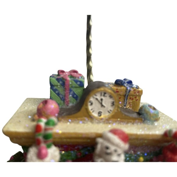 Christopher Radko Christmas Ornament Holder Display Hanger Stand Cat Fireplace - Picture 7 of 12